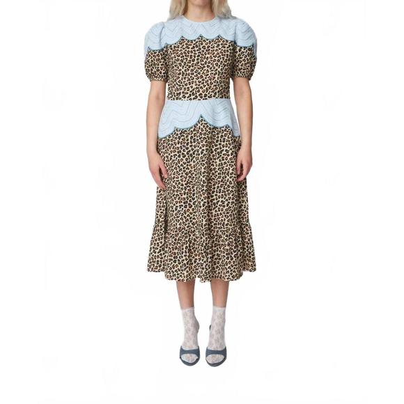 NEW STELLA NOVA leopard midi dress in animal - Picture 1 of 3
